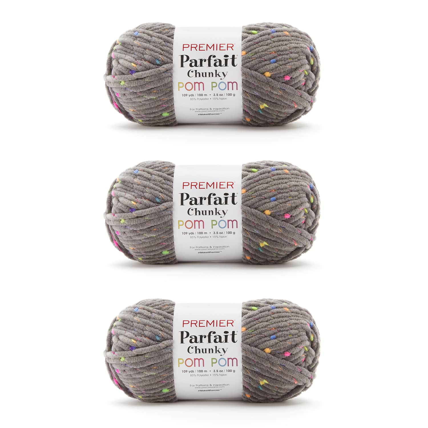 Parfait Chunky Pom Pom Bag of 3 - Image 3
