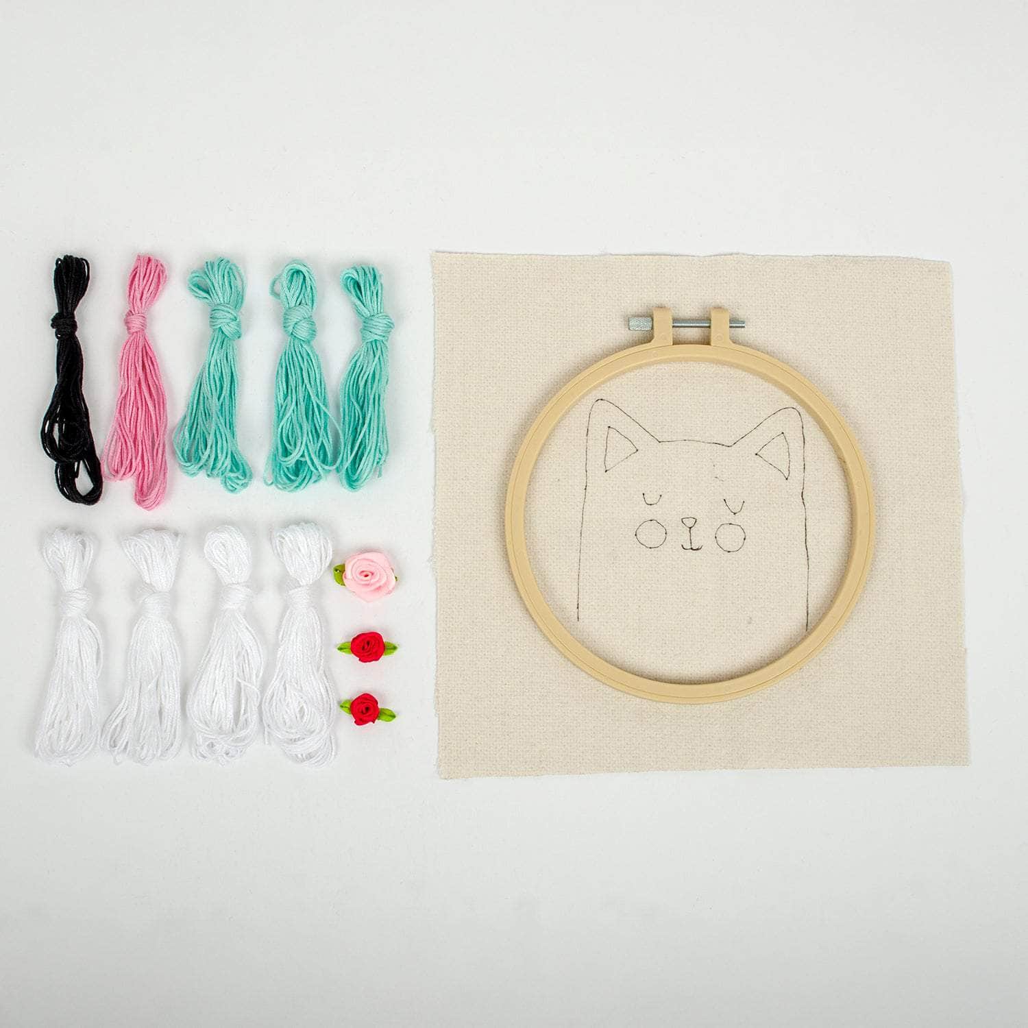 Punch Needle Kit 6" Hoop - Cat, Deer, or Bulldog - Image 2