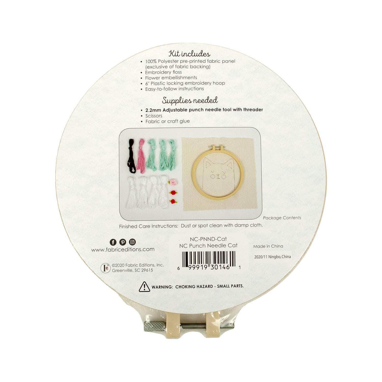 Punch Needle Kit 6" Hoop - Cat, Deer, or Bulldog - Image 3