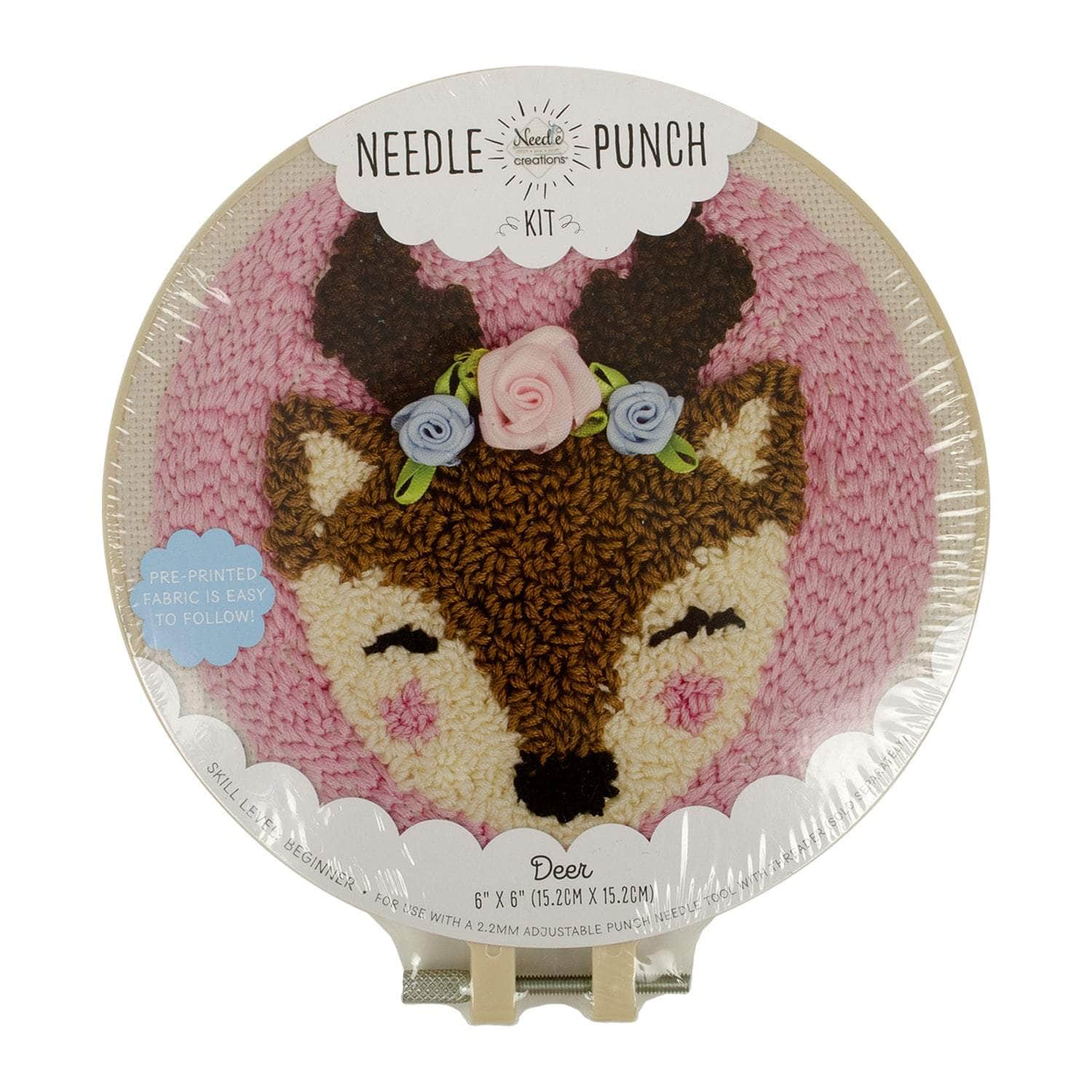 Punch Needle Kit 6" Hoop - Cat, Deer, or Bulldog - Image 7