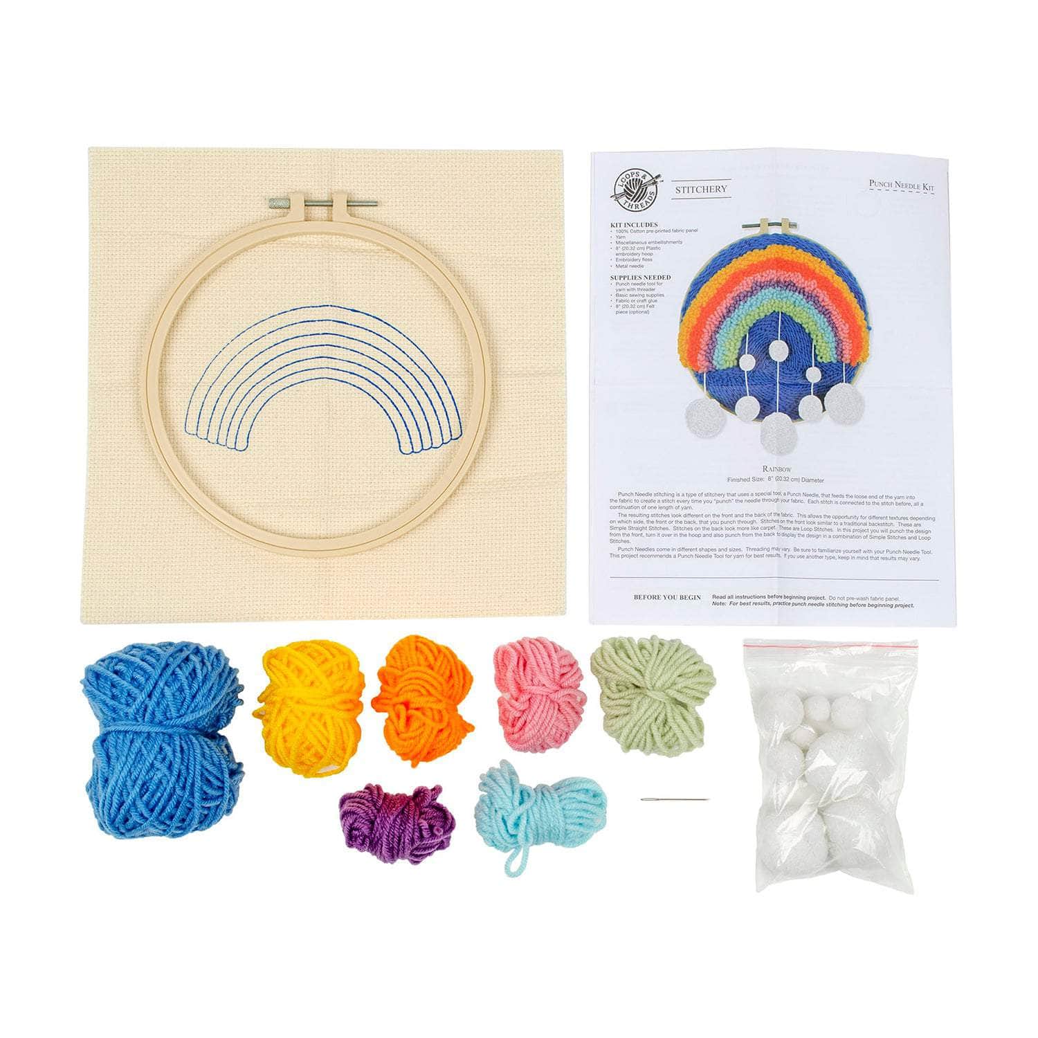 Punch Needle Kit 8" Hoop - Rainbow - Image 3
